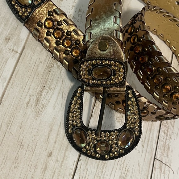 VINTAGE 💛Gold bling Women's Belt 👸 - Picture 5 of 9